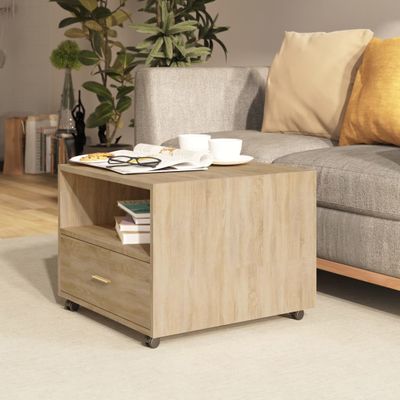 vidaXL Konferenčný stolík dub sonoma 55x55x40 cm kompozitné drevo