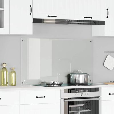 vidaXL Kuchynský obklad Priehľadná 120 x 60 cm tvrdené sklo