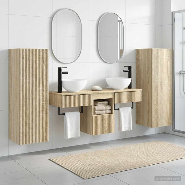 vidaXL Sada kúpeľňového nábytku 5 ks Dub sonoma 33 x 34,5 x 100 cm