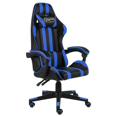 vidaXL Herná stolička čierna a modrá umelá koža