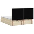 vidaXL Ottoman posteľ s matracom a LED Krémová 200 x 200 cm Látka