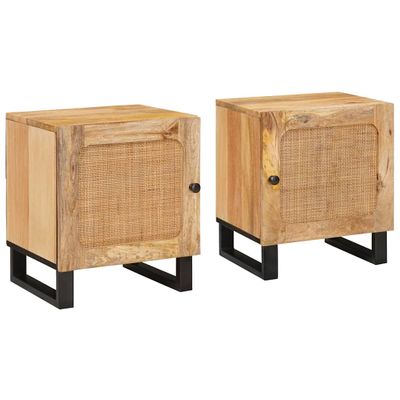 vidaXL Nočný stolík 2 pcs Prírodná 40 x 33 x 46 cm