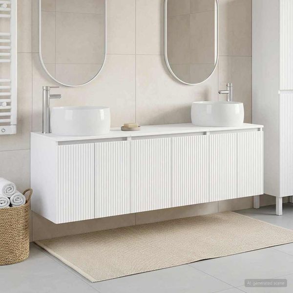 vidaXL Set kabinetov do kúpeľne 3 ks Biela 49,5 x 44,5 x 66 cm