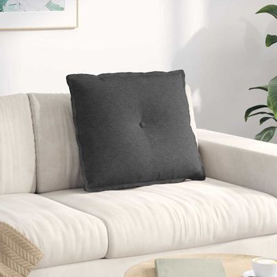 vidaXL Poduška na chrbát Tmavo šedá 60 x 50 cm Kordúrová tkanina
