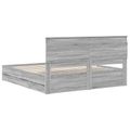 vidaXL Rám postele Sivý Sonoma 200 x 200 cm Inžinierske drevo