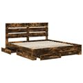 vidaXL Rám postele Dymová dub 200 x 200 cm Kompozitné drevo