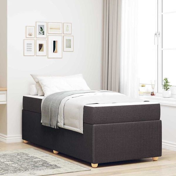 vidaXL Rám postele s matracmi Tmavohnedá 80 x 200 cm látka