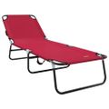 vidaXL Skladací lehátko Červená 188 x 57 x 86,5 cm Polyester