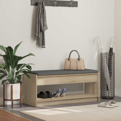 vidaXL Predsieňová lavica s vankúšom Sonoma dub 103 x 38 x 45 cm