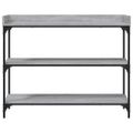 vidaXL Konzolový stolík s policami sivý sonoma 100x30x80 cm