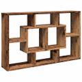 vidaXL Nástenná polička Staré drevo 85x16x52,5 cm Konštruktérske drevo