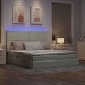 vidaXL LED úložná posteľ s matracom Svetlosivá 160 x 200 cm Zamat