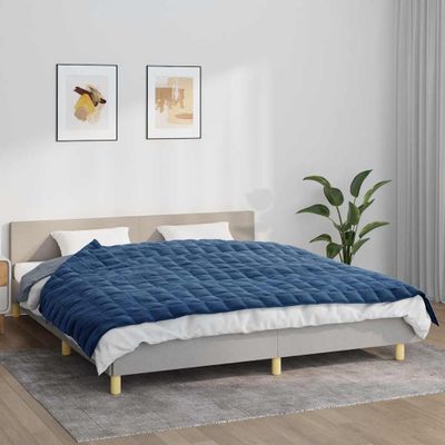 vidaXL Záťažová prikrývka modrá 155x220 cm 11 kg látka