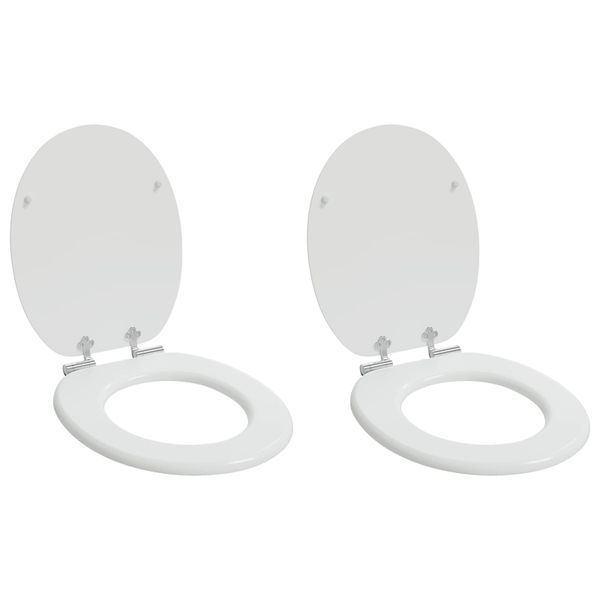 vidaXL Sedenie na toaletu s tichým zatváraním 2 pcs Biely 44 x 38 cm