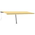 vidaXL Samostatne stojaca automatická markíza 600x300 cm žlto-biela