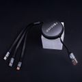 Forever 3v1 kábel USB - Lightning + 2x USB-C 1,2 m 100W čierny