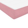 vidaXL Posteľný rám boxsping s matracom ružový 200x220 cm zamat