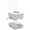 vidaXL Kempingové WC Šedý a biely 41,5 x 36,5 x 30 cm Polyetylén