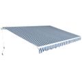 vidaXL Skladacia markíza, manuálna 450 cm, modrá/biela