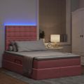 vidaXL LED úložná posteľ s matracom Ružová 120 x 200 cm Zamat