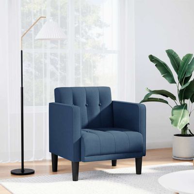 vidaXL Rozkladacia pohovka s podrúčkami, modrá, 53 cm, látka