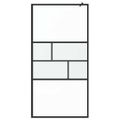 vidaXL Stena walk-in sprchy Čierna 100 x 195 x 0,5 cm Sklo a hliník