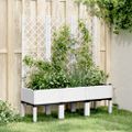 vidaXL Záhradný kvetináč s mriežkou biely 120x40x142 cm PP