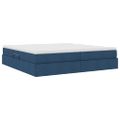 vidaXL Postel s úložným prostorem a matrací Modrá 200 x 200 cm