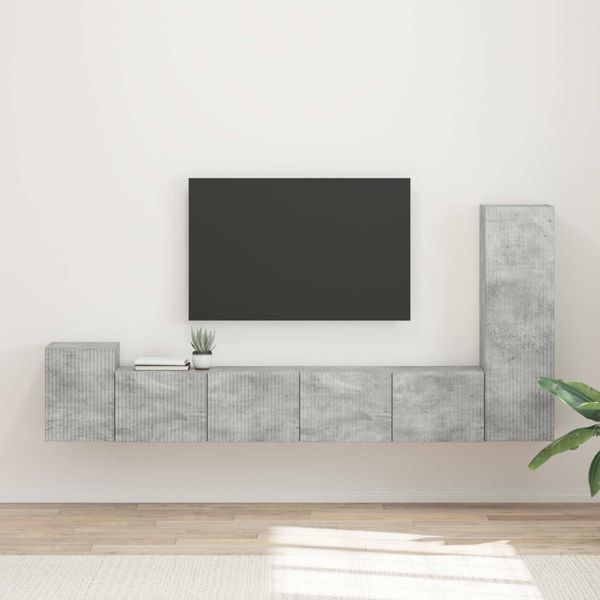 vidaXL Zostava TV skriniek 3 pcs Betónová šedá Kompozitné drevo