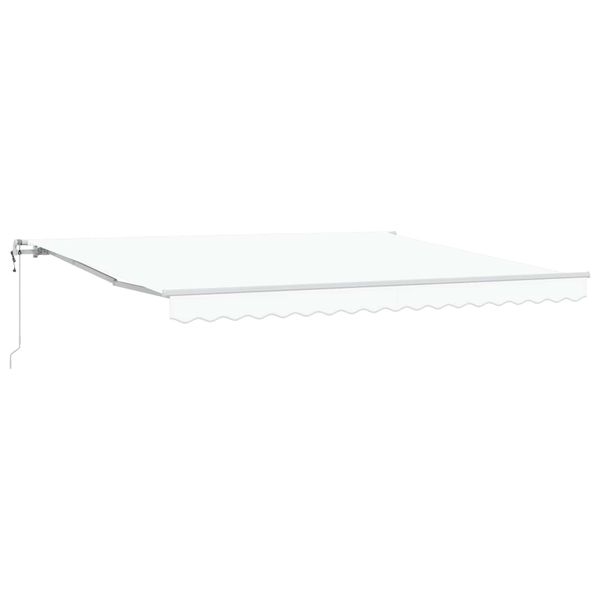 vidaXL Sklopná markíza Biela 400 × 300 cm Tkanina a hliník