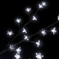 vidaXL Vianočný stromček 120 LED studené biele svetlo kvety čerešne 150 cm