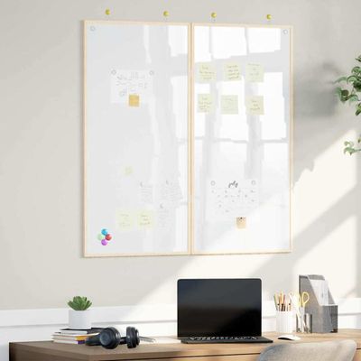 vidaXL Informačná nástenka Biela 100 x 100 x 1,4 cm Borovicový masív
