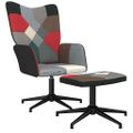 vidaXL Relaxačné kreslo s podnožkou vzor patchwork látkové