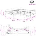vidaXL Elektrický nastaviteľný rám postele Čierna 200 x 200 cm Oceľ