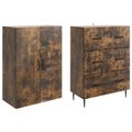 vidaXL Sada skríň 2 ks 66 x 34,5 x 90 cm Kompozitné drevo Dymový dub