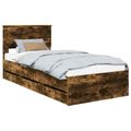 vidaXL Rám postele Dymová dub 90 x 200 cm Inžinierske drevo