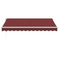 vidaXL Automaticky zaťahovacia markíza s LED burgundská 350x250 cm