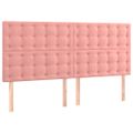 vidaXL Čelo postele s LED ružové 160x5x118/128 cm zamat