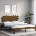 vidaXL Posteľný rám s čelom medovohnedý 140x200 cm masívne drevo