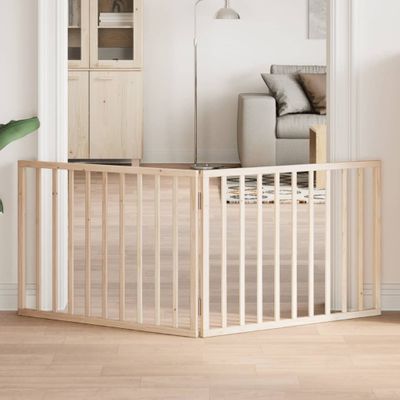 vidaXL Skladacia brána pre psa, 2 panely, 160 cm, topoľové drevo