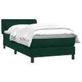 vidaXL Posteľný rám boxsping s matracom tmavozelený 90x210 cm zamat