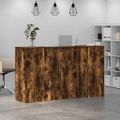 vidaXL Recepčný stôl dymový dub 180x50x103,5 cm kompozitné drevo
