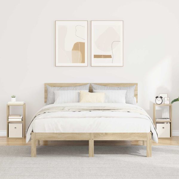 vidaXL Nočný stolík so zásuvkou 2 pcs Sonoma dub 25,5 x 22 x 49,5 cm