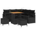 vidaXL Súprava záhradných pohoviek 8 ks Čierna polyratan