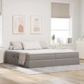 vidaXL Postel s úložným prostorem a matrací Sivohnedá 200 x 200 cm