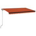 vidaXL Ručne zaťahovacia markíza 400x350 cm oranžová a hnedá