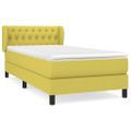 vidaXL Posteľný rám boxspring s matracom zelený 90x200 cm látka