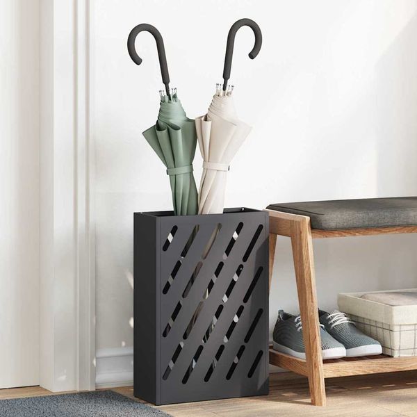 vidaXL Stojan na slnečník Čierna 28 x 12 x 41 cm Oceľ