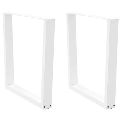 vidaXL Nohy k jedálenskému stolu v tvare V, 2 ks, biele, 90 x (72-73,3) cm, oceľové