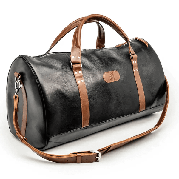 LC_Journey_Black Beavercraft Journey – Leather Travel Luggage Duffel Bag, Black